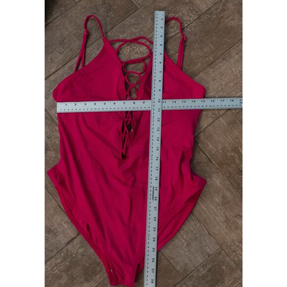 EUC La Blanca One-Piece Swimsuit Strappy Tummy Control Pink Size 16 Retail $119 - Picture 5 of 7